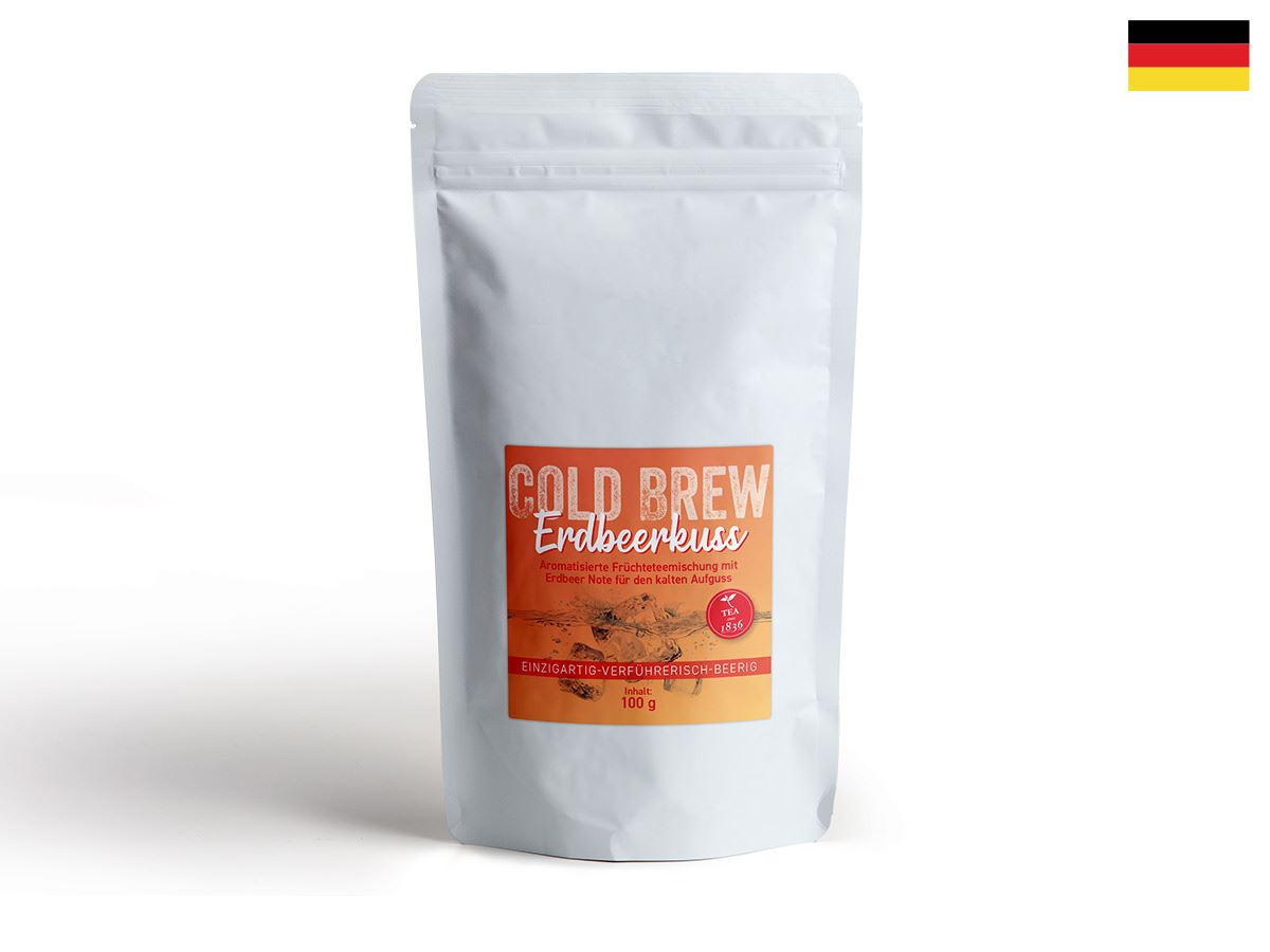 Cold Brew Früchteteemischung Erdbeerkuss Erdbeer-Note 100 g, Sommer