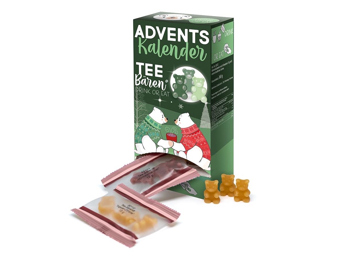Tee-Bären® Adventskalender 24 x 15 g, Duo mit Tasse