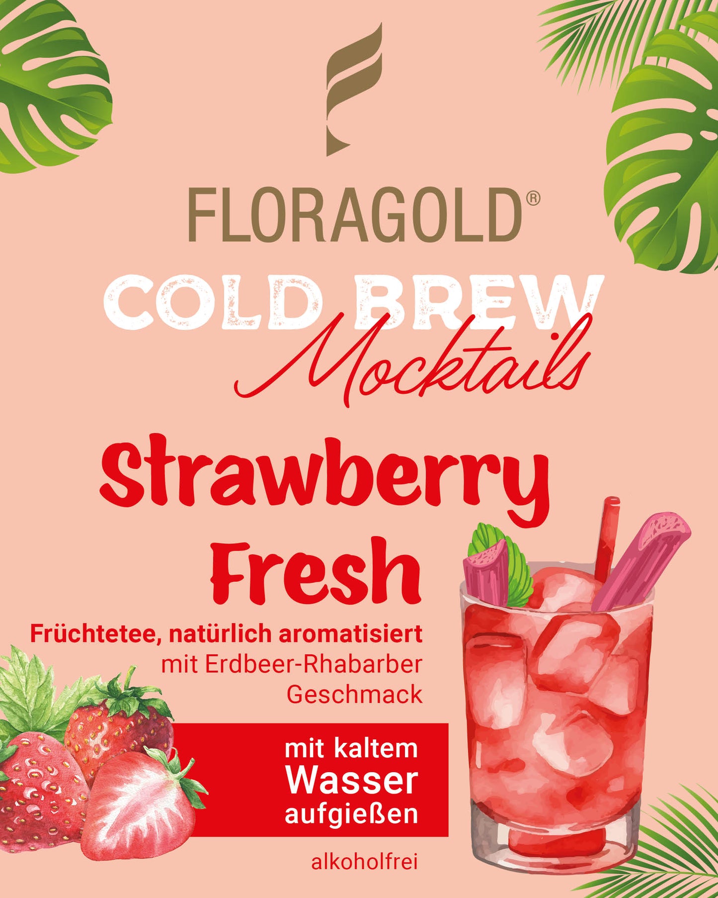 Cold Brew Mocktail Strawberry Fresh, Früchtetee, Eistee, 100 g, Sommer