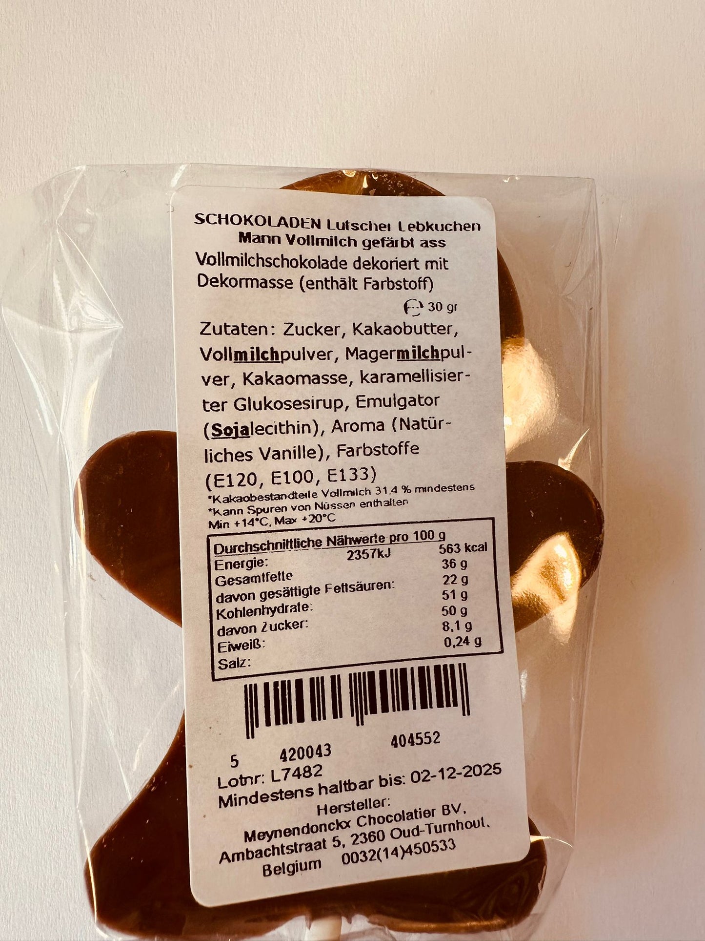 Schokoladenlutscher Lebkuchen Mann