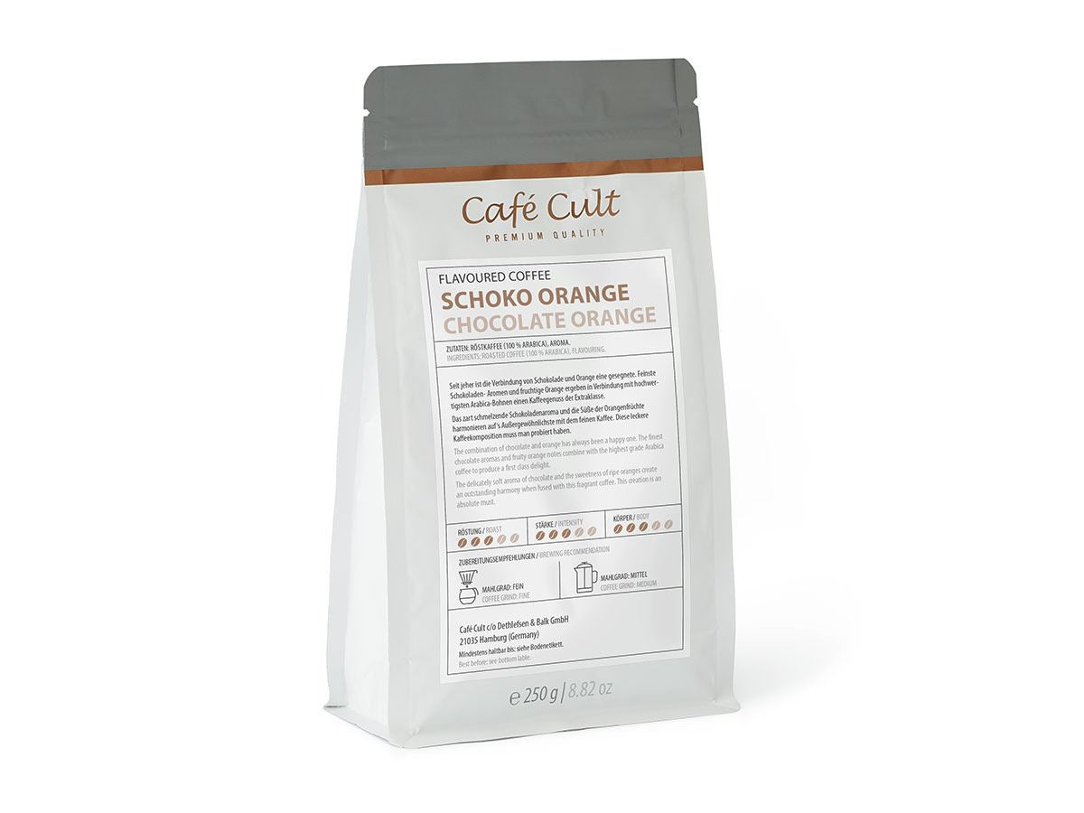 Kaffee Schoko-Orange 250 g, ganze Bohne aromatisiert