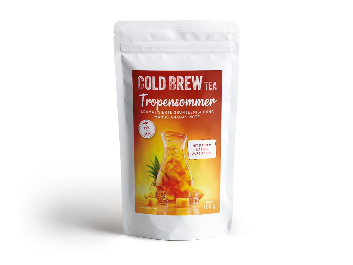 Cold Brew Grünteemischung Tropensommer [Mango-Ananas-Note] 100g, Sommer