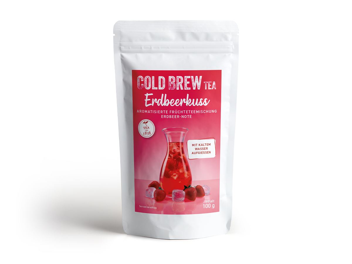Cold Brew Früchteteemischung Erdbeerkuss [Erdbeer-Note] 100g, Sommer