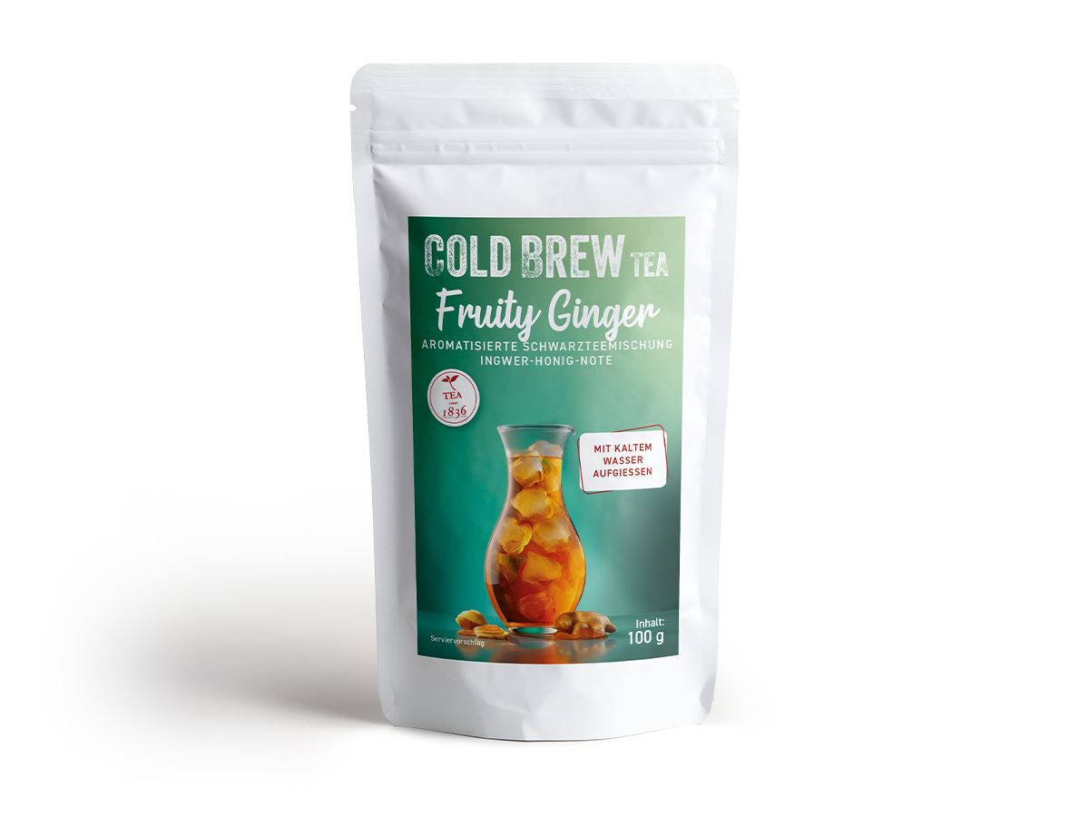 Cold Brew Schwarzteemischung Fruity Ginger [Ingwer-Honig-Note] 100g, Sommer