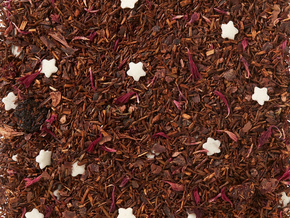 Rotbuschteemischung Schoko-Tonka-Kirsch-Dessert aromatisiert