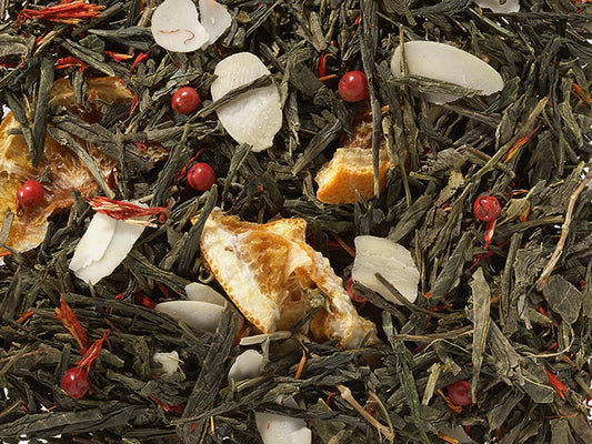 Grünteemischung Sencha Tannengrün [Mandel-Orangen-Note] aromatisiert