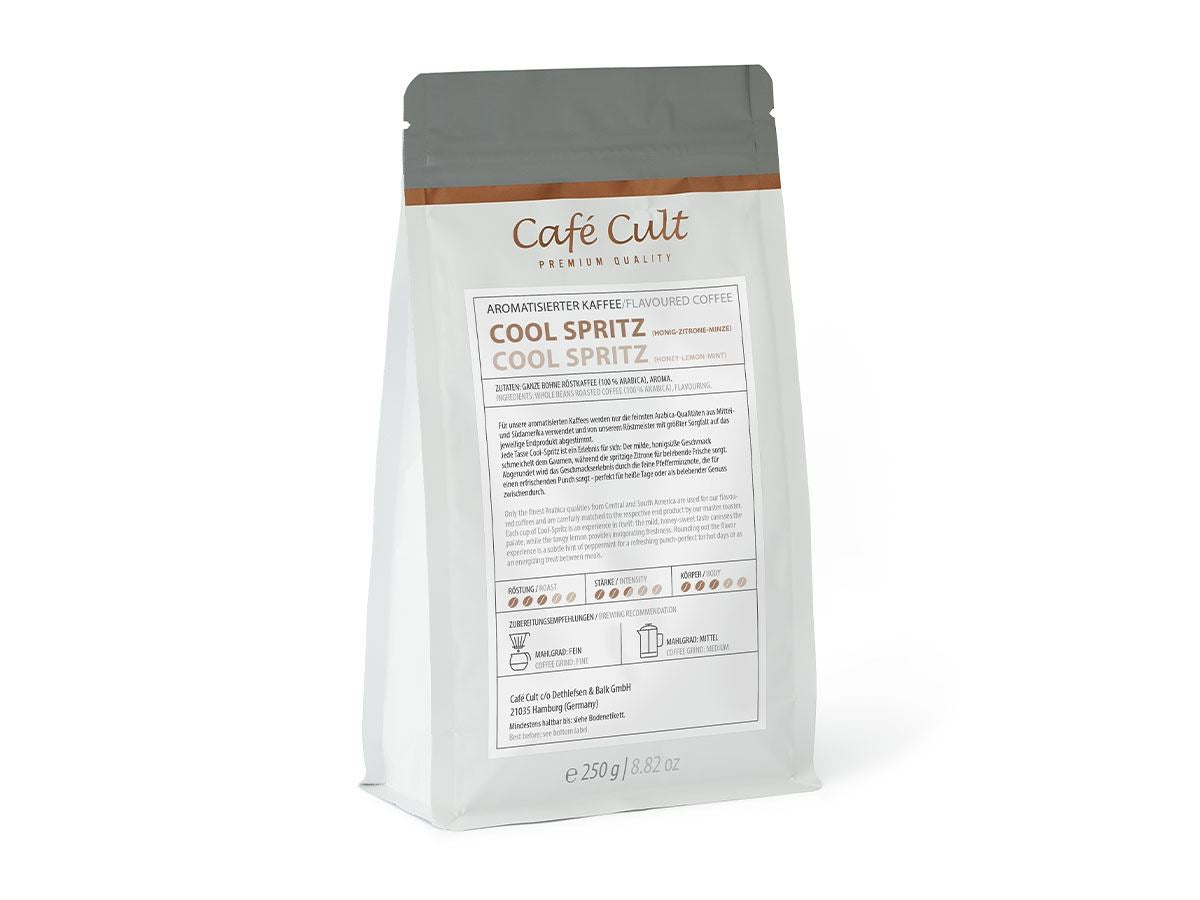 Kaffee Cool-Spritz (Honig-Zitrone-Minze) 250 g, ganze Bohne aromatisiert