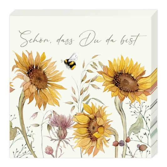 Cocktailserviette Sonnenblumen