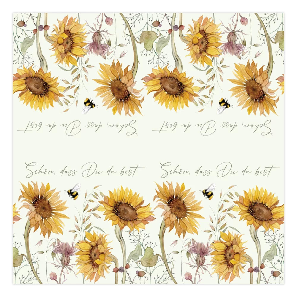 Cocktailserviette Sonnenblumen