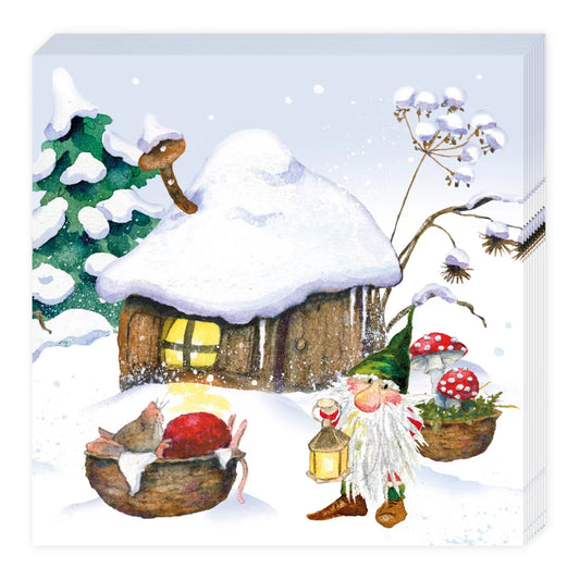 Cocktailserviette Weihnachtswichtel