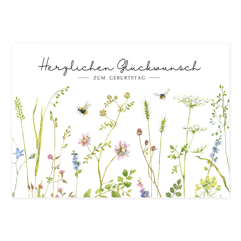 Postkarte Bienen - Herzlichen Glückwunsch