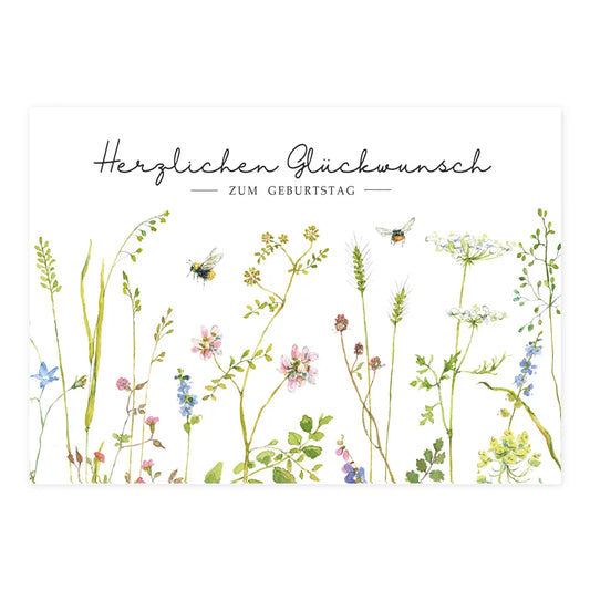 Postkarte Bienen - Herzlichen Glückwunsch